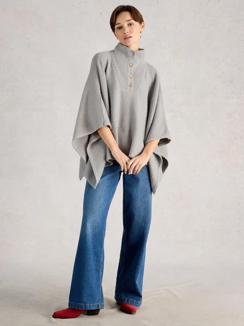 Poncho à col cheminée - Lgt Grey - XL Image 2