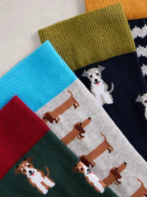 Lot de 4 paires de chaussettes fantaisie pour chien - Grey Mlt - 44-46 Image 3