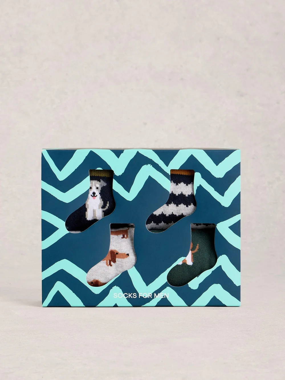 Lot de 4 paires de chaussettes fantaisie pour chien - Grey Mlt - 44-46 Image 1