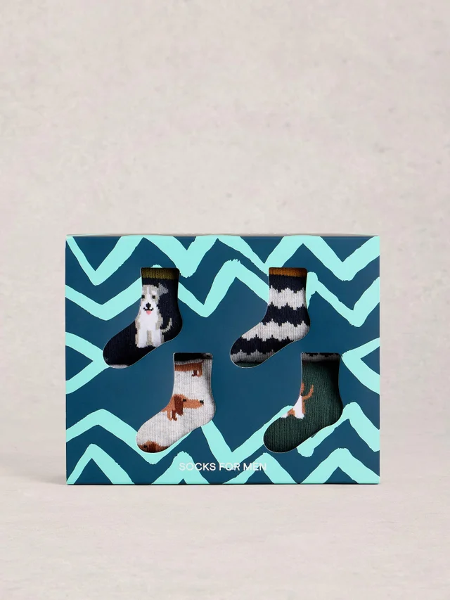 Lot de 4 paires de chaussettes fantaisie pour chien