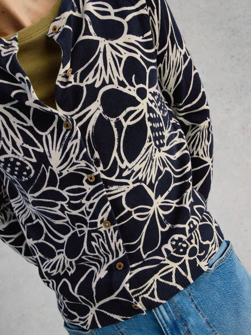 LULU PRINT CARDI - Navy Multi - 46 Image 3