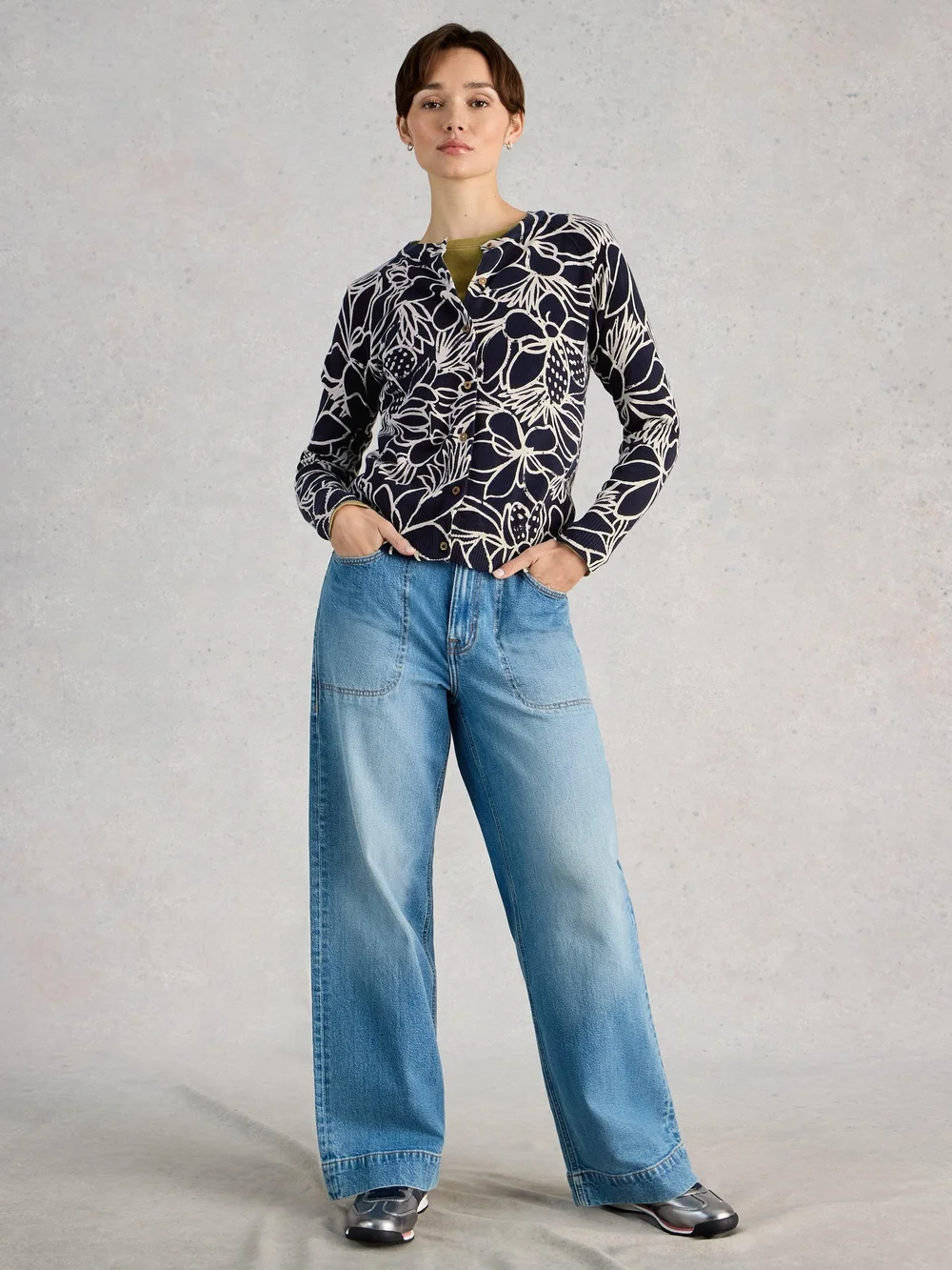 LULU PRINT CARDI - Navy Multi - 52 Image 1