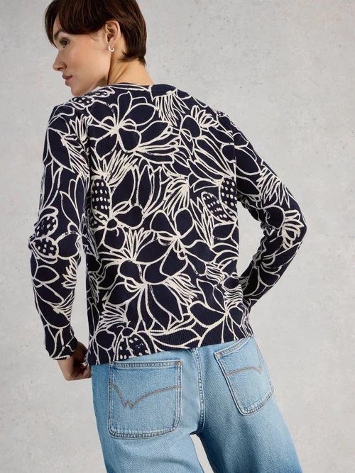LULU PRINT CARDI - Navy Multi - 52 Image 4