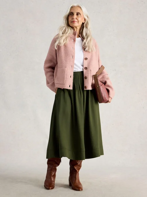 Jupe mi-longue Charlotte - Khaki Grn - 46/R Image 2