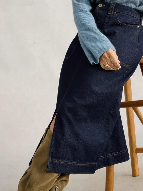 Jupe midi en denim Tia - Dk Denim - 46/R Image 1