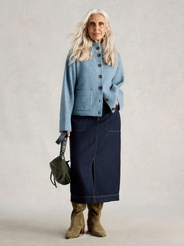 Jupe midi en denim Tia