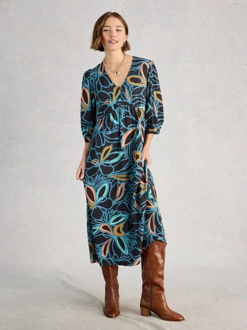 Robe mi-longue Lucy - Blk Mlt - 52/R Image 2