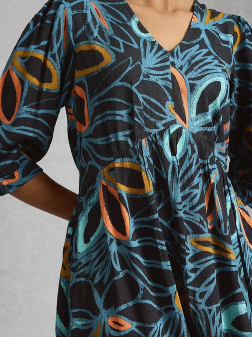 Robe mi-longue Lucy - Blk Mlt - 46/R Image 3