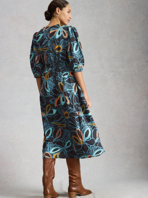 Robe mi-longue Lucy - Blk Mlt - 46/R Image 4