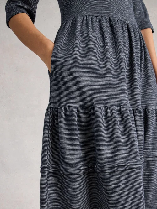 Robe en jersey Vera - Navy Multi - 52/R Image 3