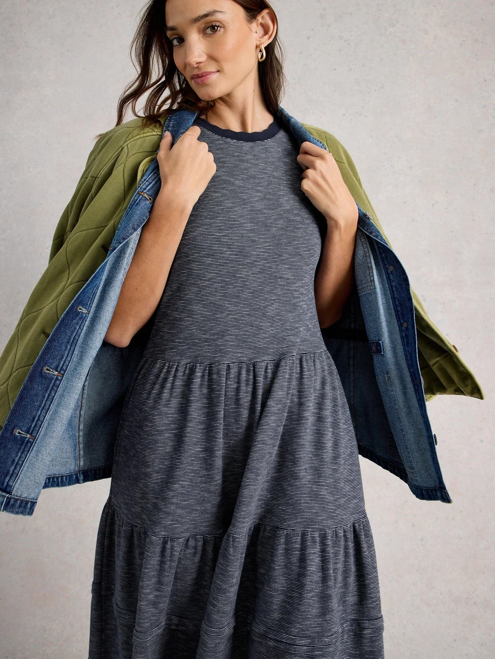 Robe en jersey Vera - Navy Multi - 52/R Image 1