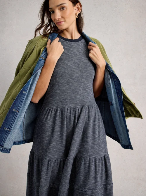 Robe en jersey Vera - Navy Multi - 52/R Image 1