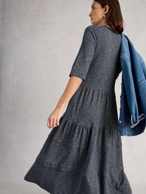 Robe en jersey Vera - Navy Multi - 52/R Image 4