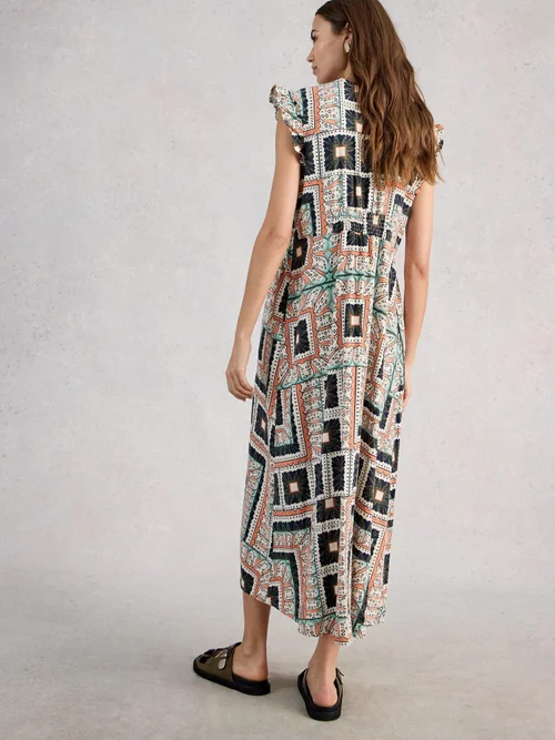 Robe longue Lorna en lin mélangé - Ivory Mlt - 46/R Image 4