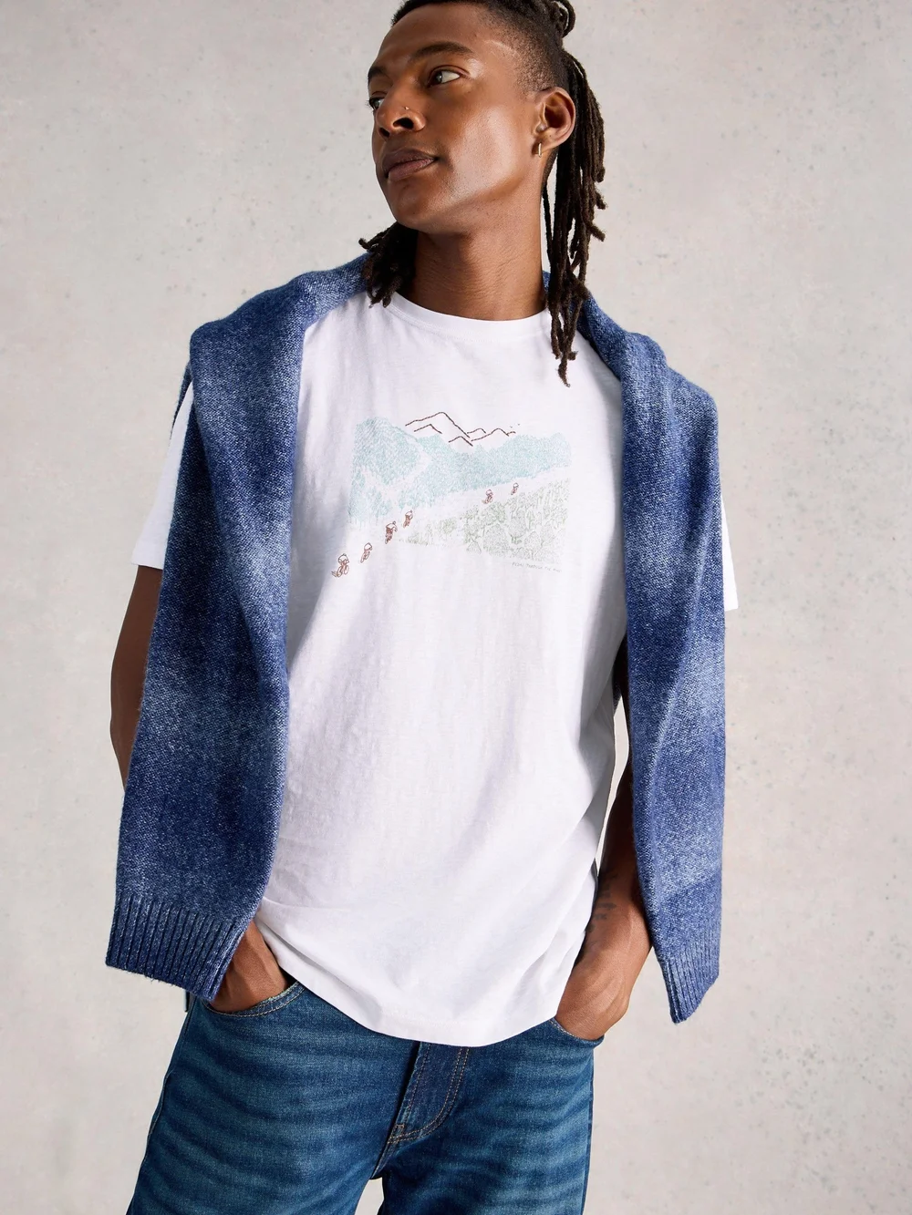 T-shirt graphique Abersoch Pedal - White Pr - XXXL/R Image 1