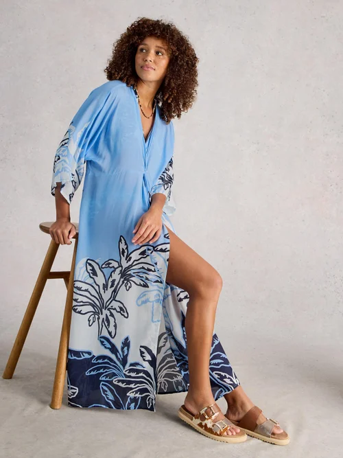 Kimono Cleo Cover Up - Blue Mlt - XXL Image 2