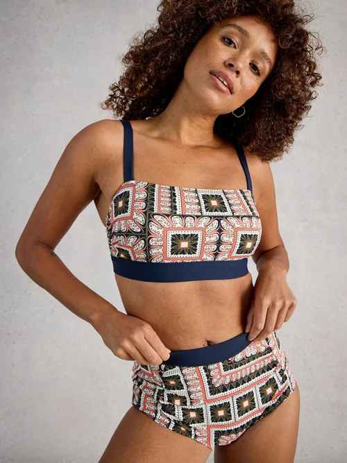 Bas de bikini taille haute Verity - Navy Multi - 48 Image 1