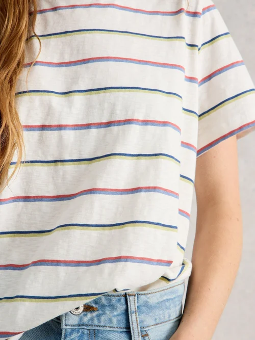 T-SHIRT À MANCHES COURTES CLARA STRIPE - Ivory Mlt - 52 Image 3