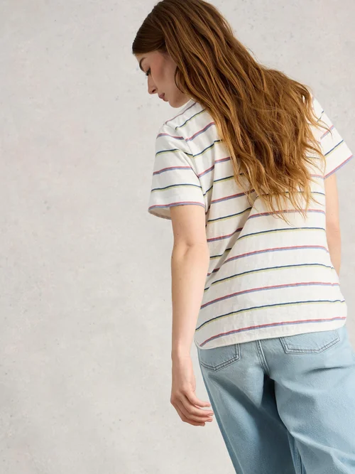 T-SHIRT À MANCHES COURTES CLARA STRIPE - Ivory Mlt - 52 Image 4