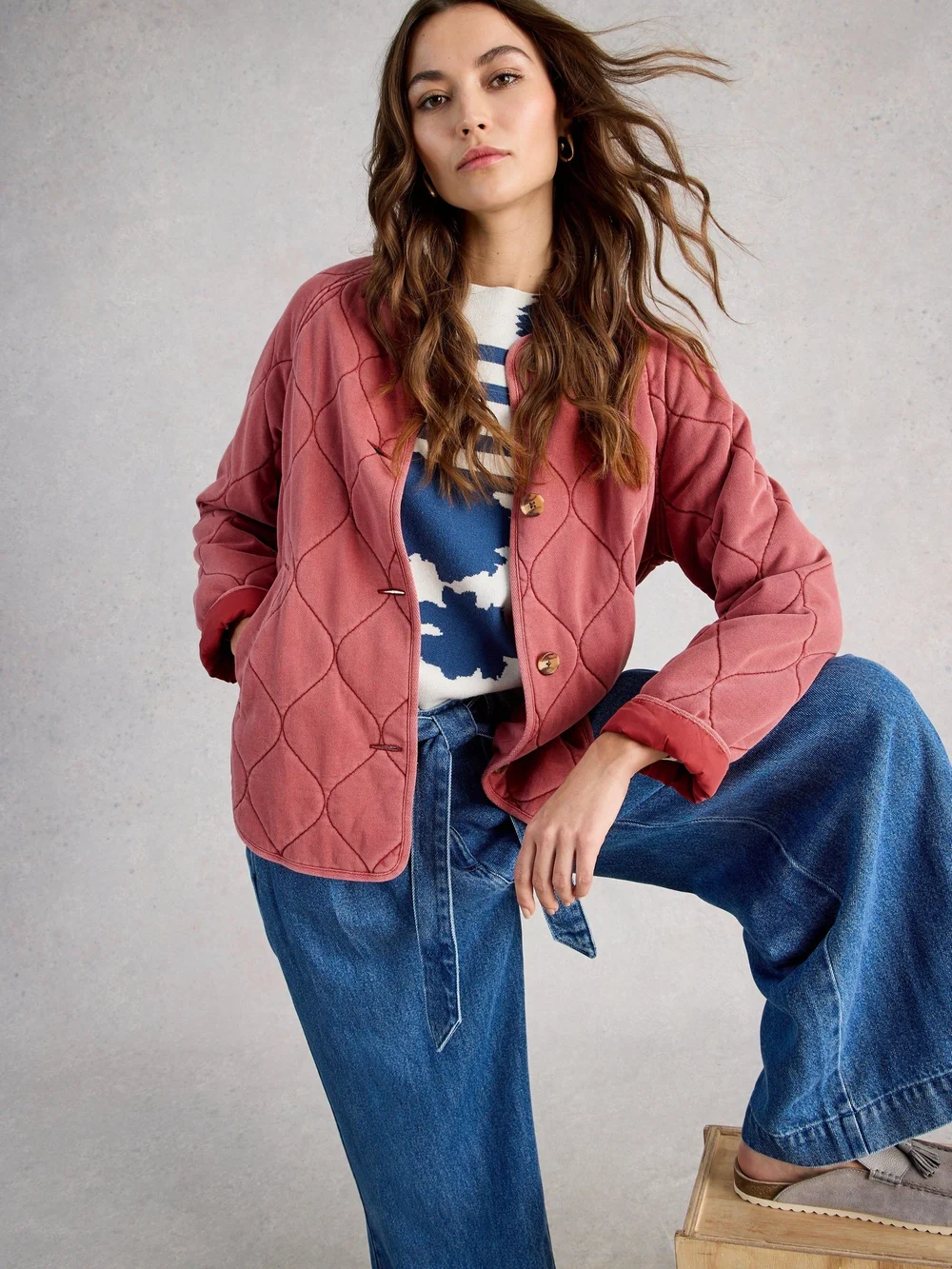 Veste matelassée en jersey Anya - Mid Pink - 52 Image 1