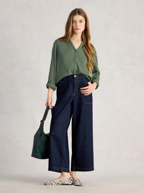 CHEMISE EN TISSU DOUBLE ANNIE - Khaki Grn - 52 Image 2