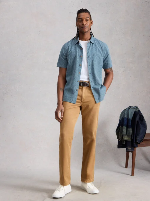 Chemise SS à points de mosaïque - Mid Blue - XXXL Image 2