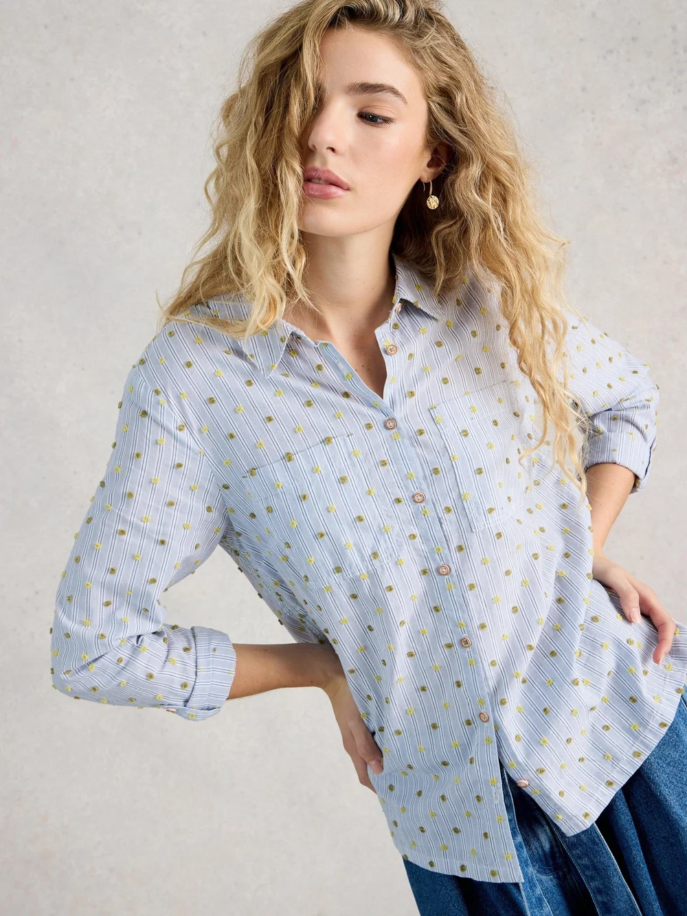Chemise Sophie en coton biologique - Blue Mlt - 52 Image 1