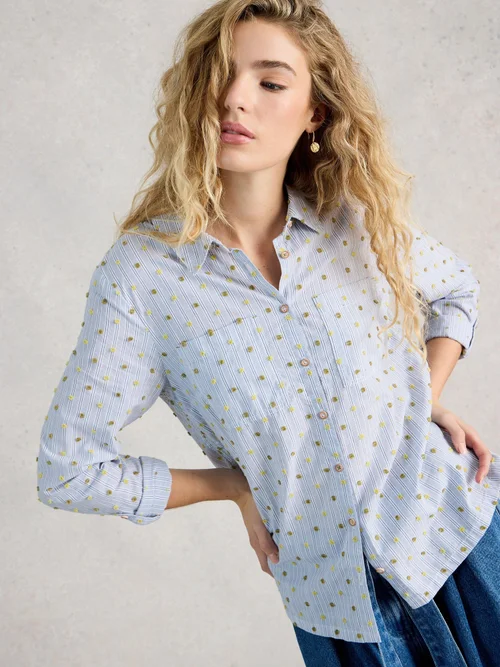 Chemise Sophie en coton biologique - Blue Mlt - 52 Image 1