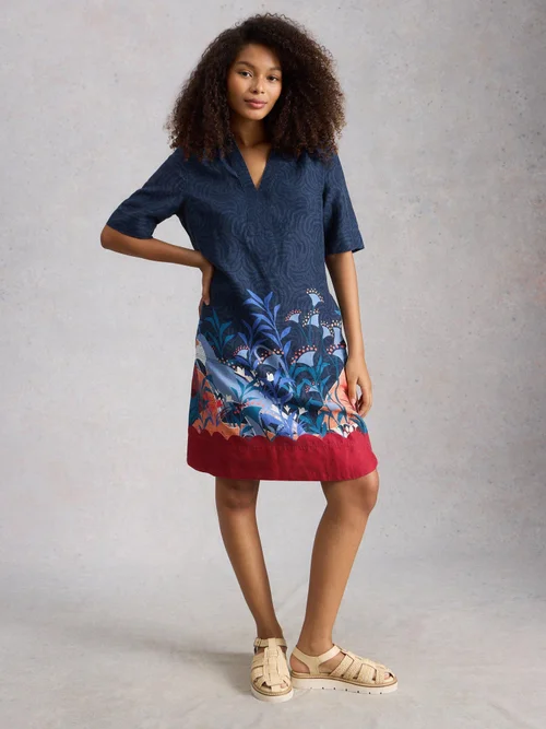 Robe en lin de juin - Navy Pr - 52/R Image 2