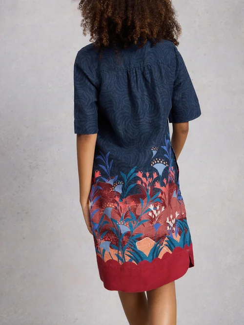 Robe en lin de juin - Navy Pr - 50/R Image 4