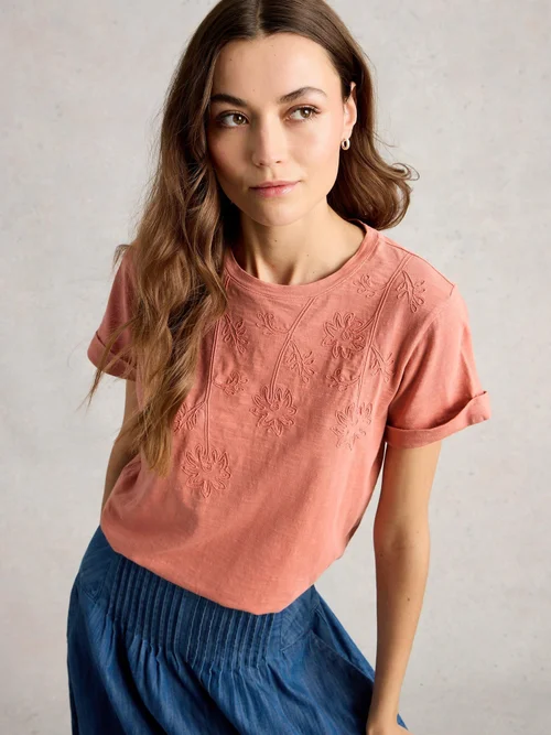 T-SHIRT BRODÉ GINA - Mid Pink - 52 Image 1