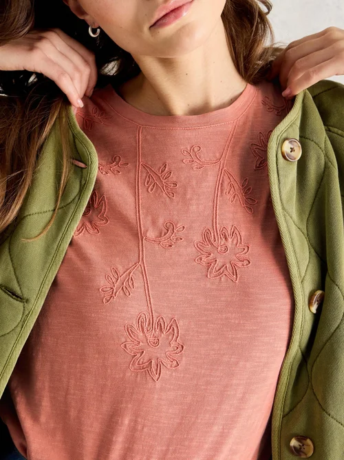 T-SHIRT BRODÉ GINA - Mid Pink - 52 Image 3