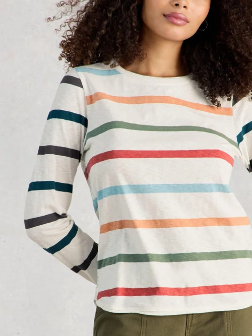 Tee-shirt rayé Clara manches longues - Ivory Mlt - 50 Image 3