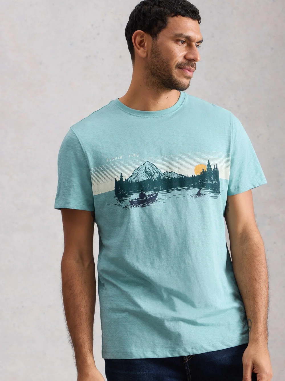 T-shirt graphique Abersoch Fishin - Blue Pr - XXXL/R Image 1