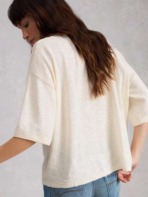 T-SHIRT KATE EN MÉLANGE DE LIN - Nat White - 52 Image 4