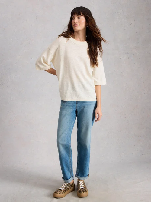 T-SHIRT KATE EN MÉLANGE DE LIN - Nat White - 52 Image 2