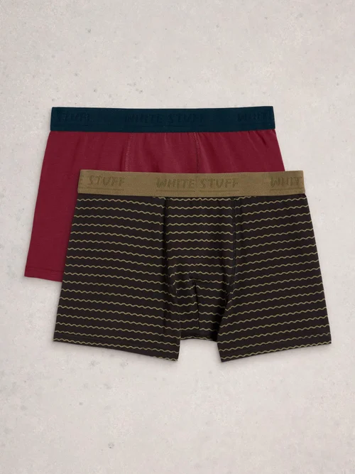 Lot de 2 boxers Hove, rayés et unis - Blk Pr - XL Image 2