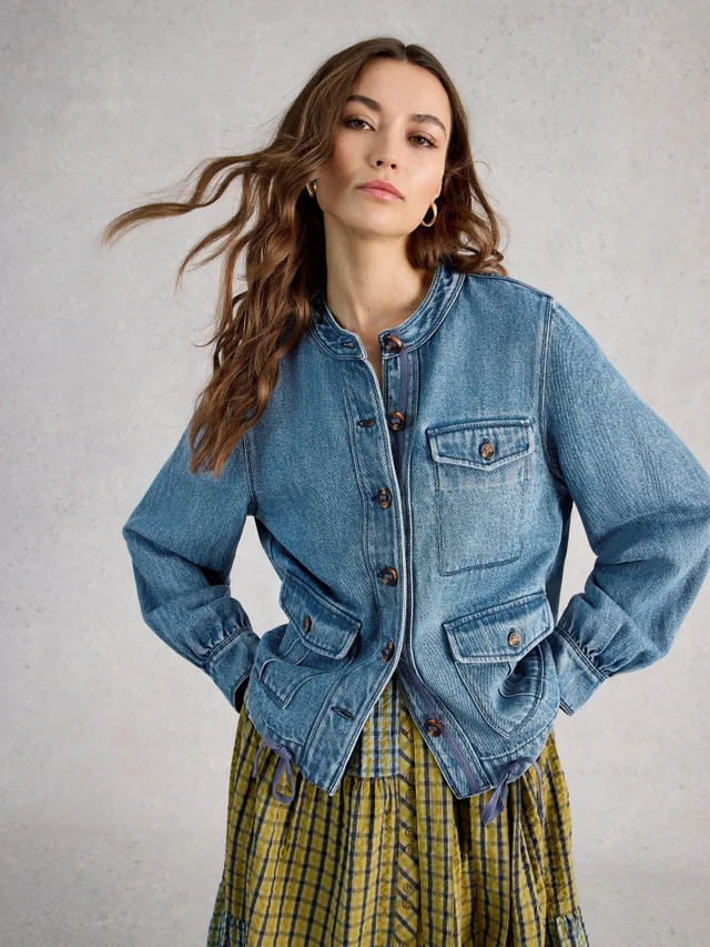 Veste en jean demi-utilitaire
