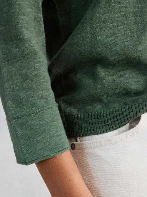 Pull en mélange de lin Elody - Khaki Grn - 50 Image 3