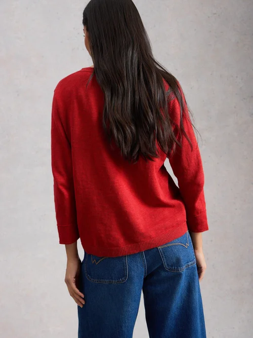 Pull en mélange de lin Elody - Mid Red - 52 Image 4