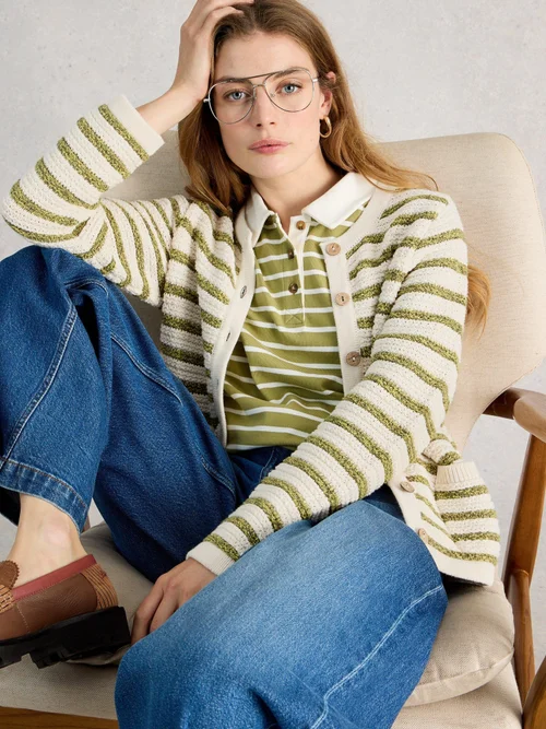 Cardigan Belle Stripe - Ivory Mlt - 48 Image 1