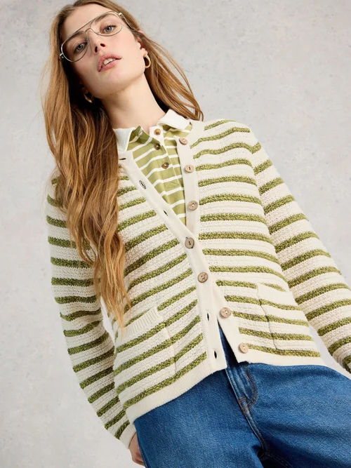Cardigan Belle Stripe - Ivory Mlt - 48 Image 3