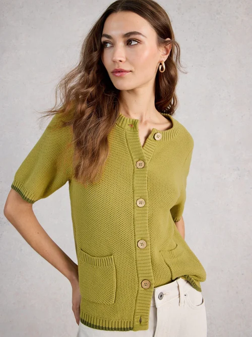 Cardigan manches courtes Isabella - Mid Green - 52 Image 1