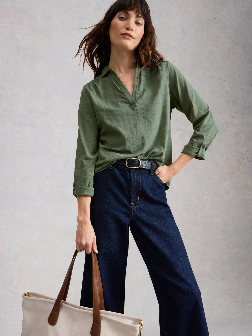 Chemise Allie en Jersey Texturé - Khaki Grn - 50 Image 1