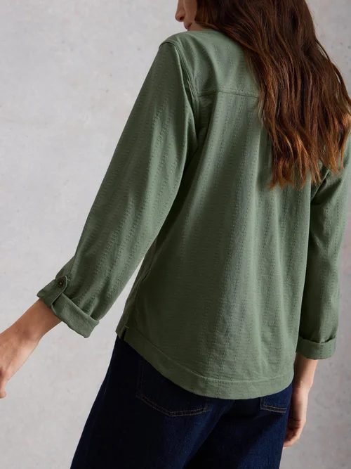 Chemise Allie en Jersey Texturé - Khaki Grn - 50 Image 4