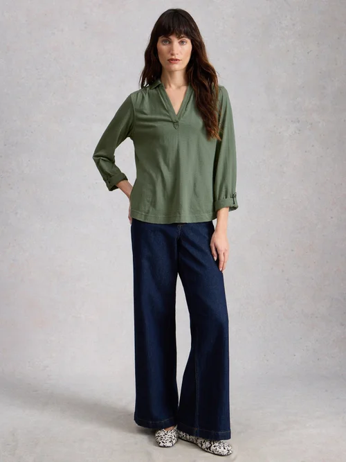 Chemise Allie en Jersey Texturé - Khaki Grn - 50 Image 2