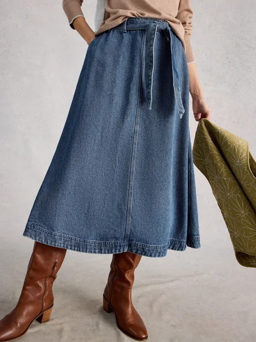 Jupe midi en denim Lexi - Mid Denim - 52/R Image 3