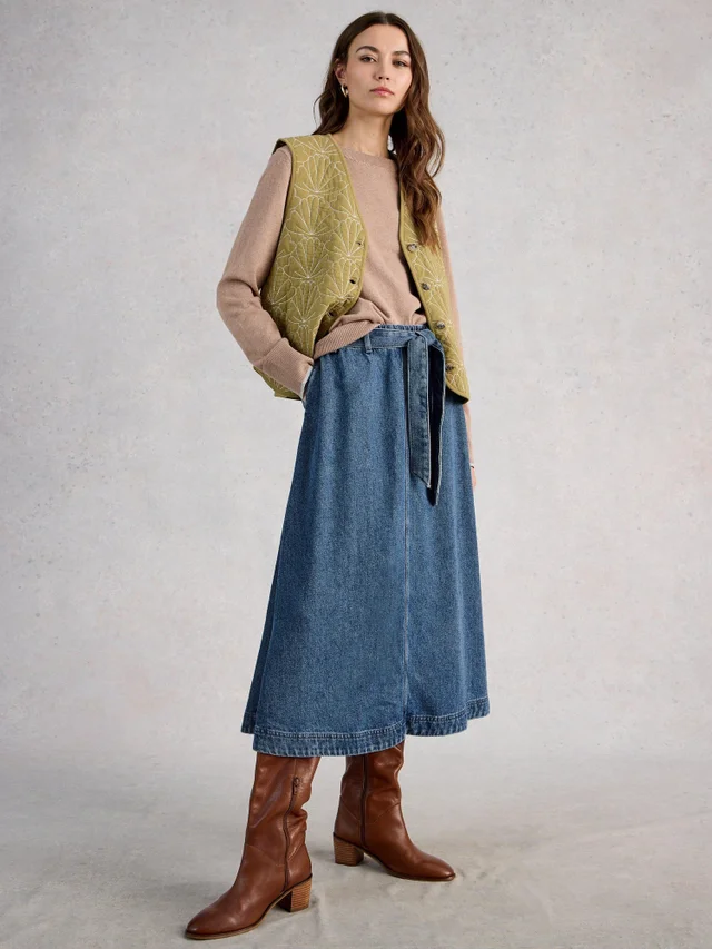 Jupe midi en denim Lexi