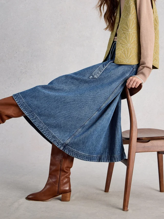 Jupe midi en denim Lexi