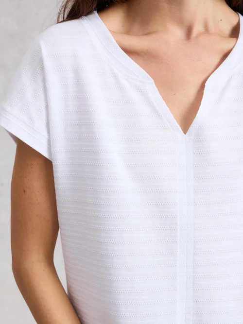 T-shirt texturé Nelly Notch - Bril White - 52 Image 3